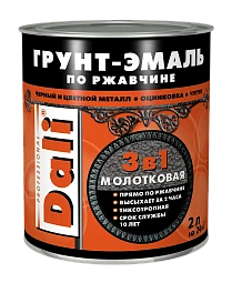 Грунт-эмаль 3в1 молотковая по ржавчине бронзовый 2л DALI