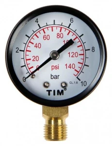 Манометр радиальный 1/4"   50/10 bar TIM