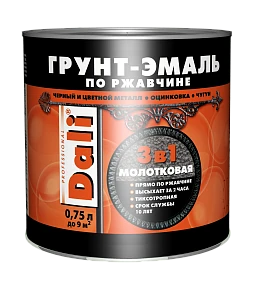Грунт-эмаль 3в1 молотковая по ржавчине бронзовый0,75л DALI