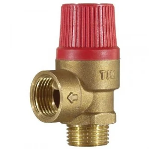 Клапан предохранительный D 15мм ВР/НР 1,5 bar (красный) TIM
