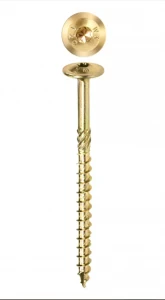 Шуруп EAGLE 8х160 конструкционный с/нарез. д/дерева. ПРЕССШАЙБА (50 шт.) Torx40  Желтый цинк