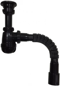 Сифон 1 1/4*40 с чёрной мет.реш. с г.т. 40х40/50 BLACK Aquant S1083 1/35