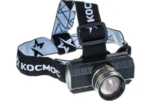 Фонарь налобный 3Вт аккумуляторный  KocH3WZoo 240Лм 1200mAh зарядка от micro usb  КОСМОС