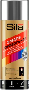 Эмаль акриловая аэрозольная Серебрянная металлик 520мл Sila HOME (12)