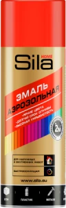 Эмаль акриловая аэрозольная Красная флуоресцентная 520мл Sila HOME (12)