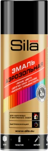 Эмаль акриловая аэрозольная Черная глянцевая RAL 9005 520мл Sila HOME (12)