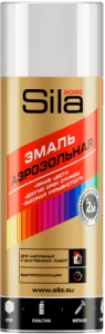 Эмаль акриловая аэрозольная Белая глянцевая RAL 9003 520мл Sila HOME (12)